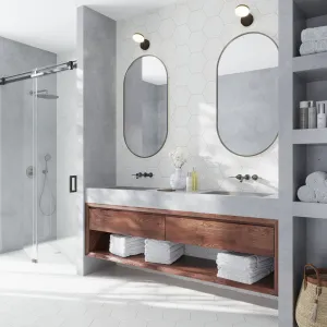 25 pack Chiffon White 8.1-in W x 9.25-in L White Hexagonal Matte Porcelain Wall and Floor Tile (9.93 Sq ft/case) - Sample
