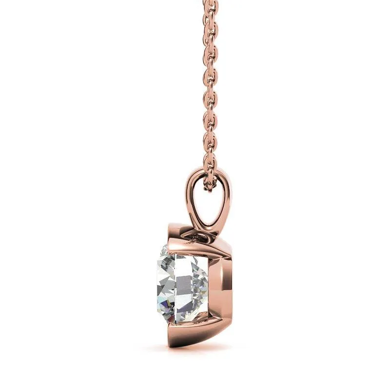 925 Sterling Silver Circular Solitaire Pendant AUS-670