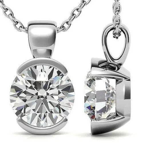 925 Sterling Silver Circular Solitaire Pendant AUS-670