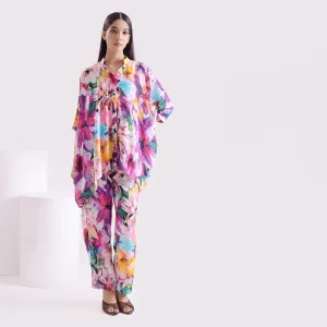 Abstract floral kaftan style Coord set of 2