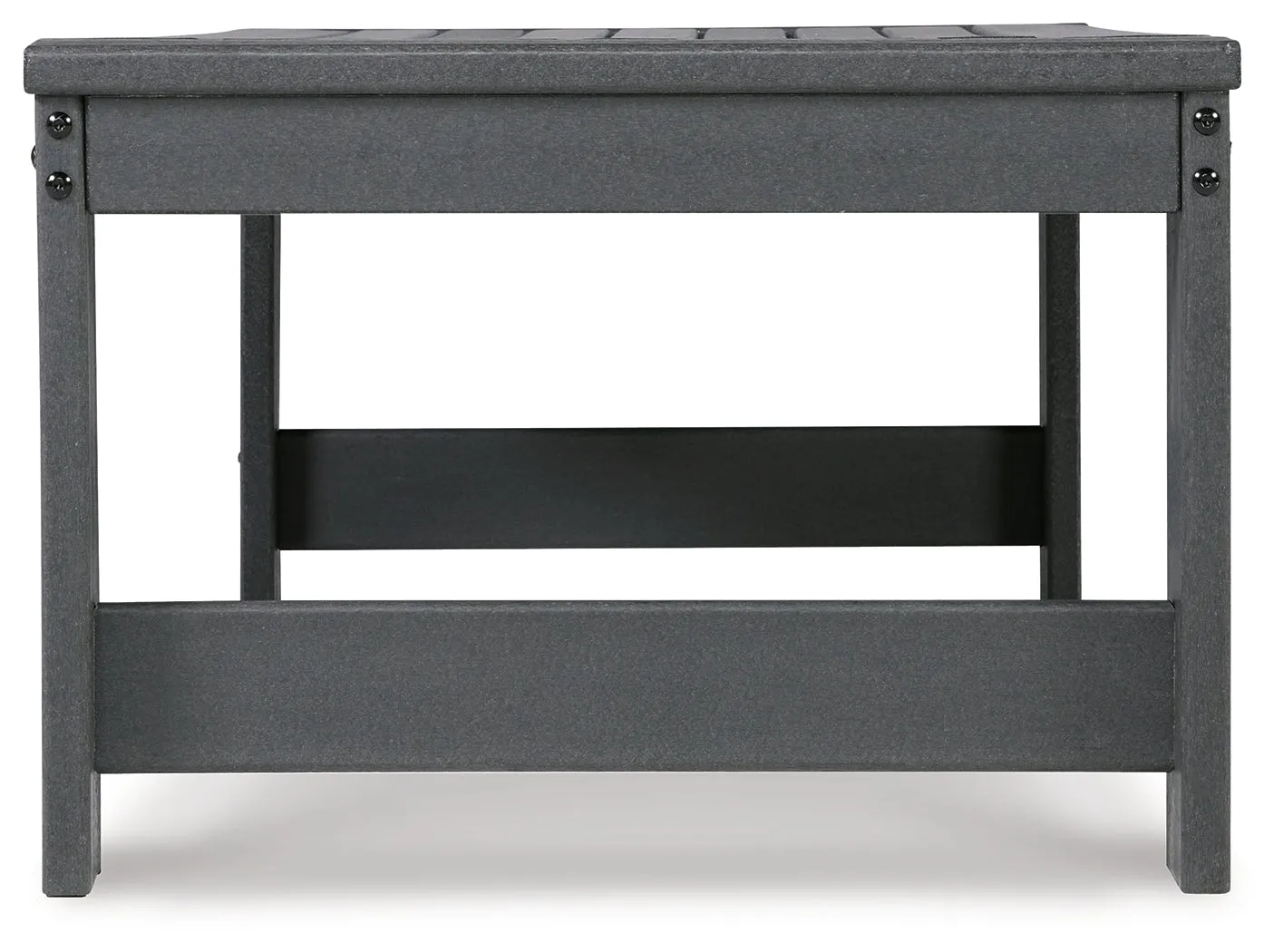 Amora Outdoor Loveseat with Coffee Table in Charcoal Gray