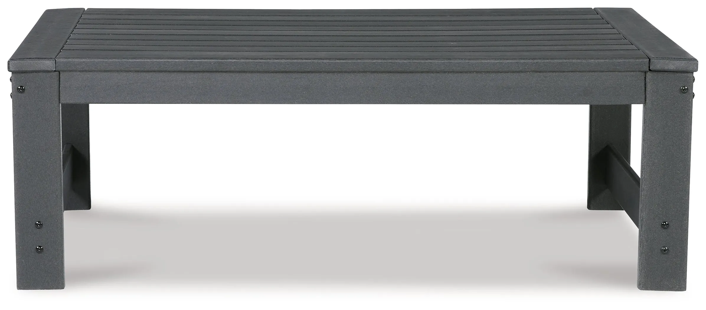 Amora Outdoor Loveseat with Coffee Table in Charcoal Gray