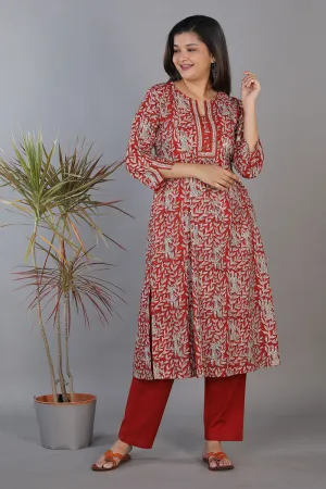 Bagru handblock printed princess cut panelled kurti