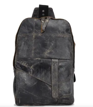Bed Stu Boss Black Lux Leather Crossbody Backpack Bag A450279 BKLX