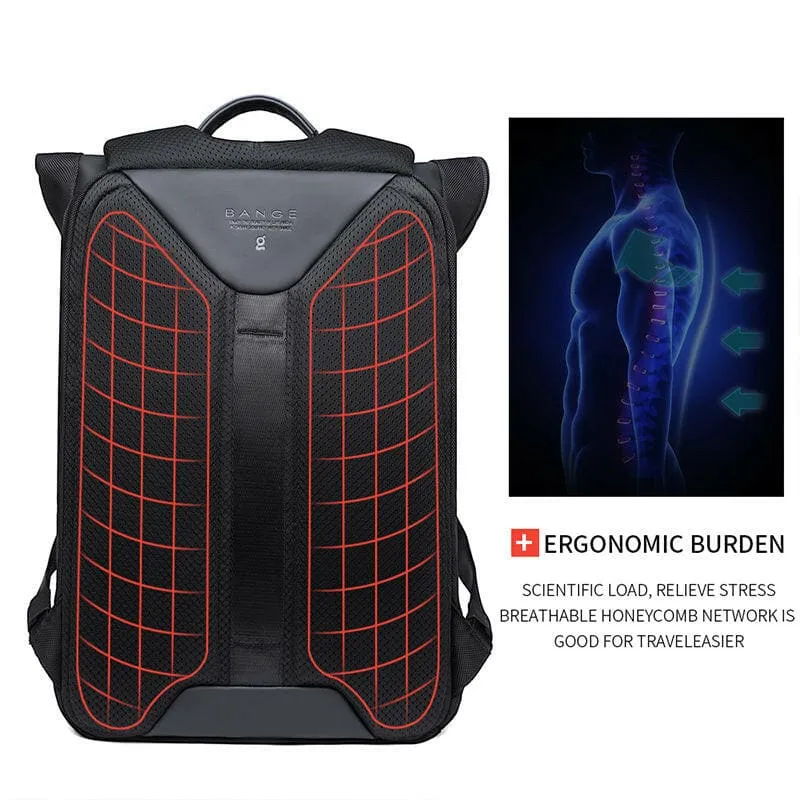 Black Roll-top Casual Business Backpack Large Capacity Travel Bag