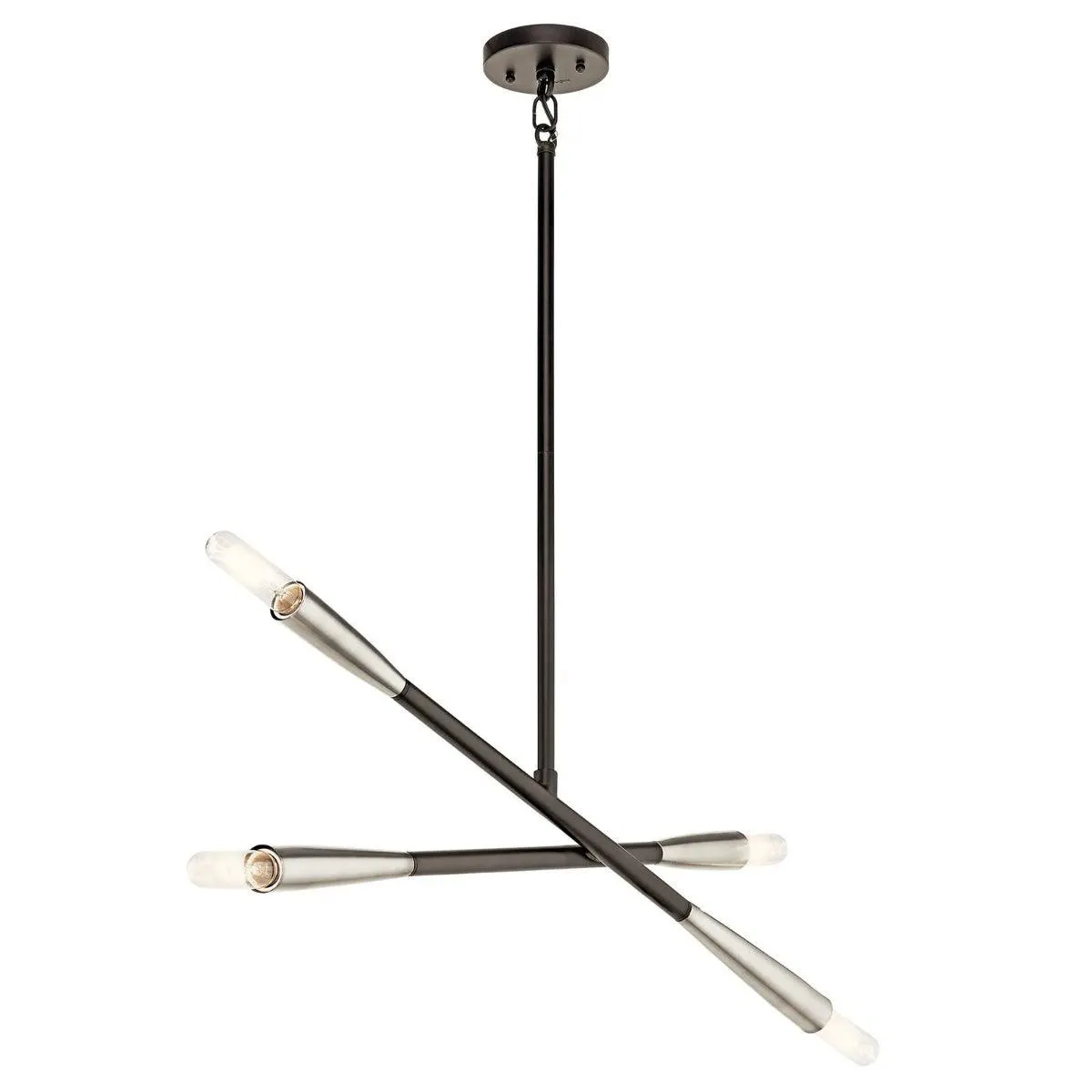 Branches 34" 4-Light Chandelier 1-Tier, Black Finish