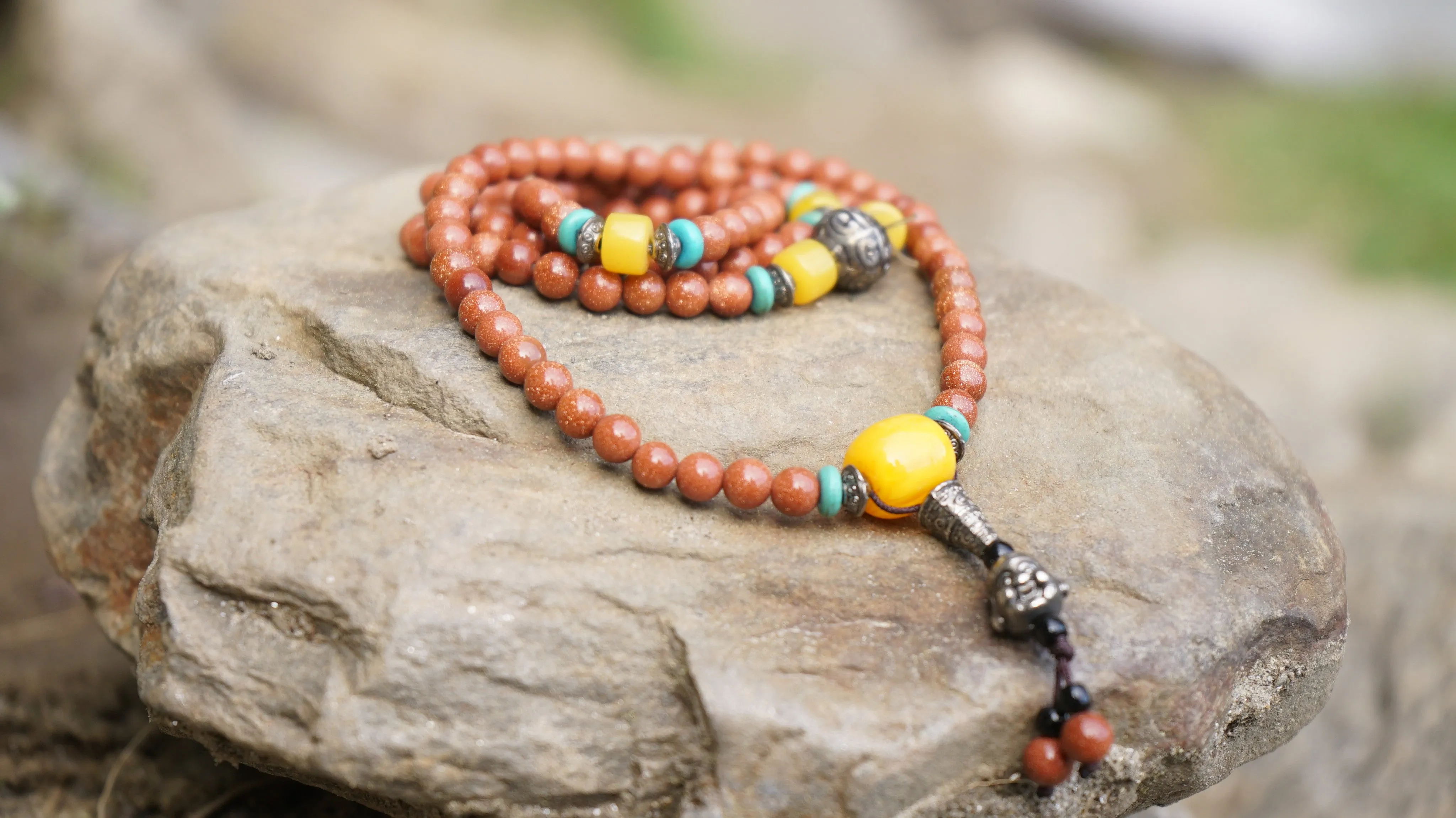 Brown Sandstone108 gemstone prayer beads