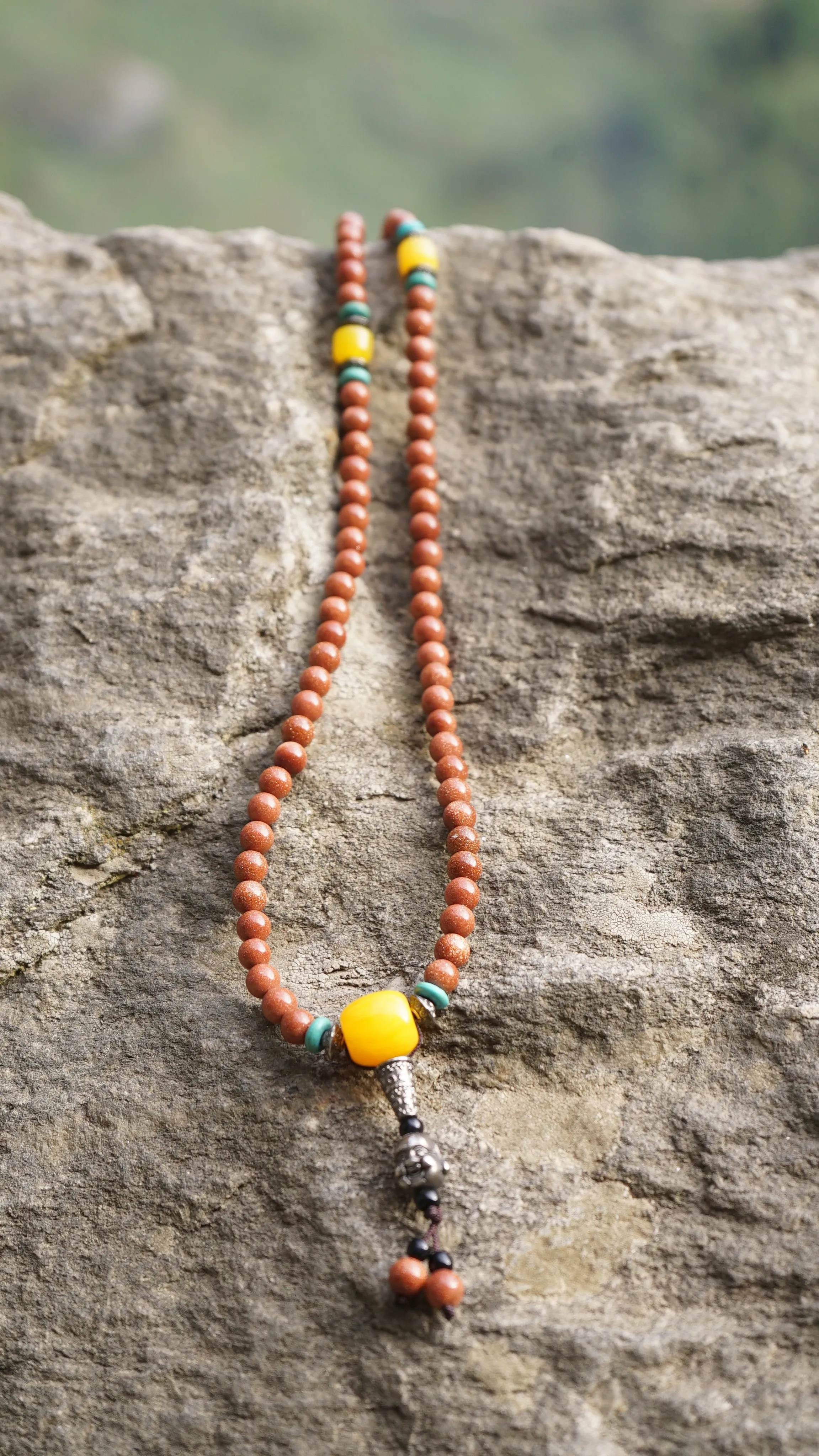 Brown Sandstone108 gemstone prayer beads