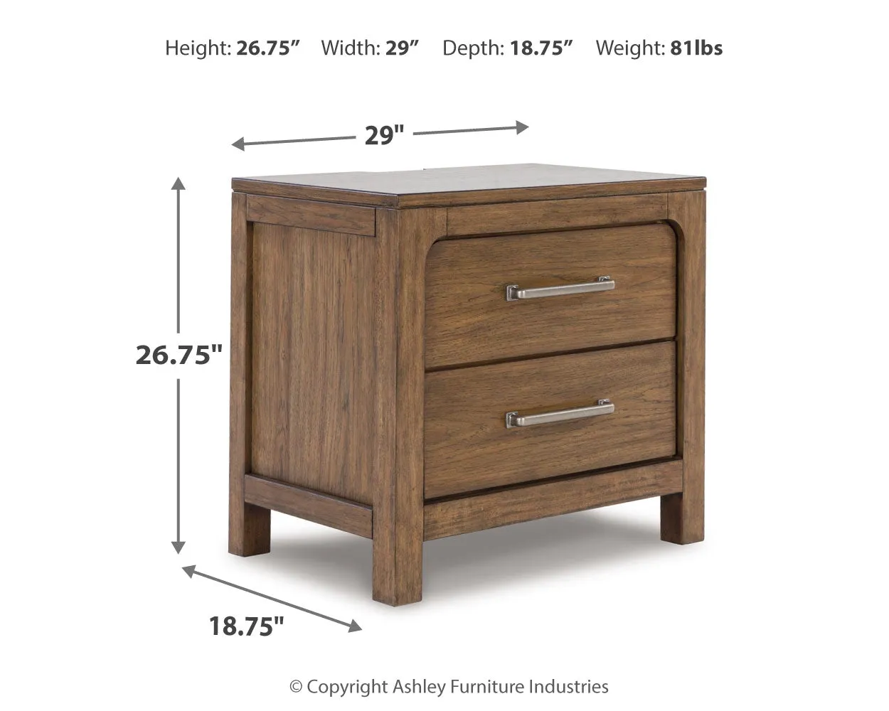 Cabalynn Queen Upholstered Bed with Mirrored Dresser and 2 Nightstands in Light Brown