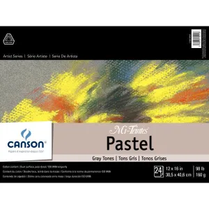 Canson Mi-Teintes Paper Pad - 24 sheets Assorted Gray Tones 12x16