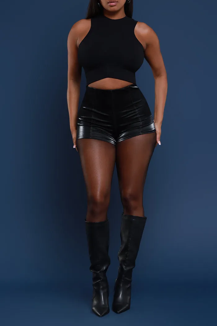 City Girls Up High Rise Shorts - Black