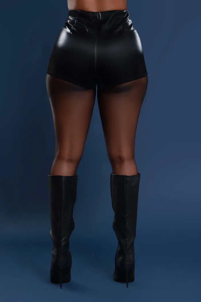 City Girls Up High Rise Shorts - Black