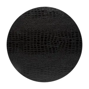 Club Placemats Collection Polyurethane Round Placemat - Black - Set of 6
