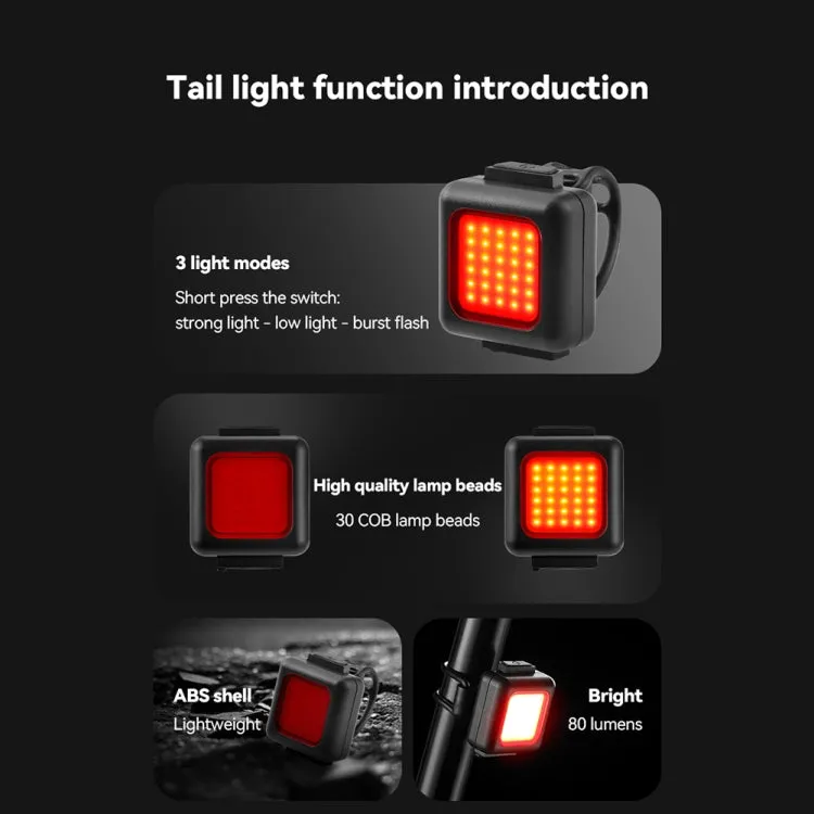 COB Lamp Beads Mini Mountain Bike Light USB Rechargeable Cycling Waterproof MTB Road Bike Lamp, Color: Red Taillight