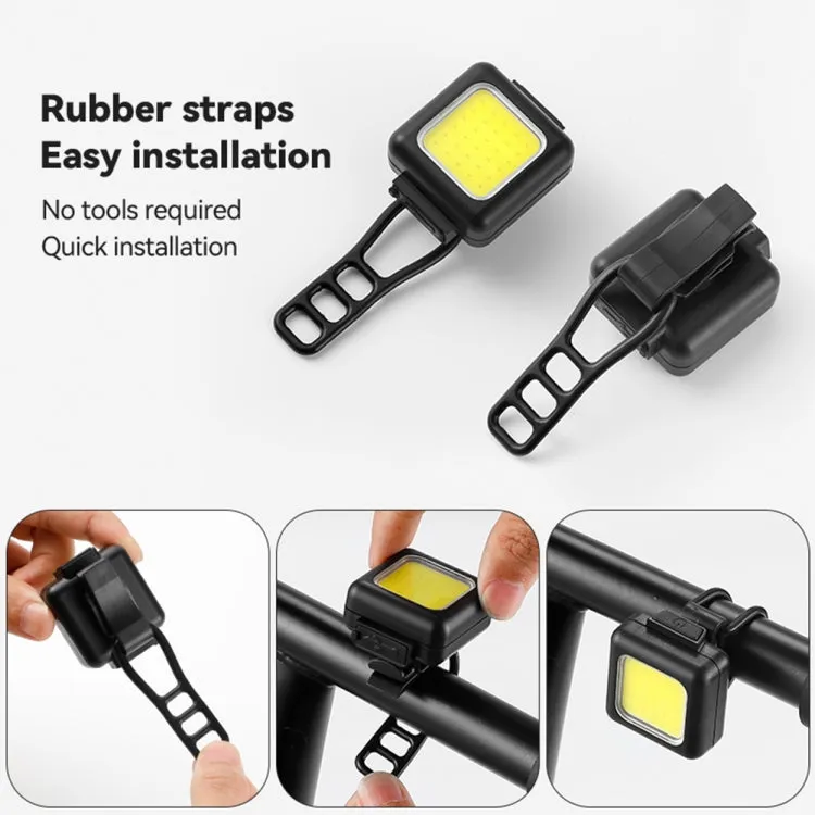 COB Lamp Beads Mini Mountain Bike Light USB Rechargeable Cycling Waterproof MTB Road Bike Lamp, Color: Red Taillight