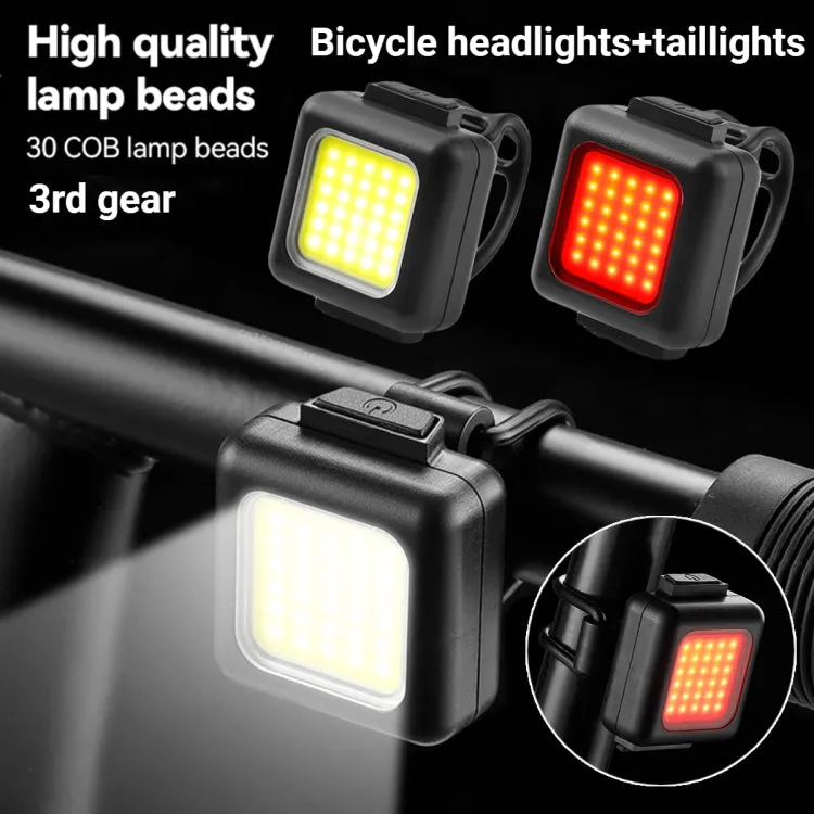 COB Lamp Beads Mini Mountain Bike Light USB Rechargeable Cycling Waterproof MTB Road Bike Lamp, Color: Red Taillight