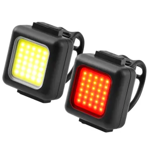 COB Lamp Beads Mini Mountain Bike Light USB Rechargeable Cycling Waterproof MTB Road Bike Lamp, Color: White Headlight Red Taillight