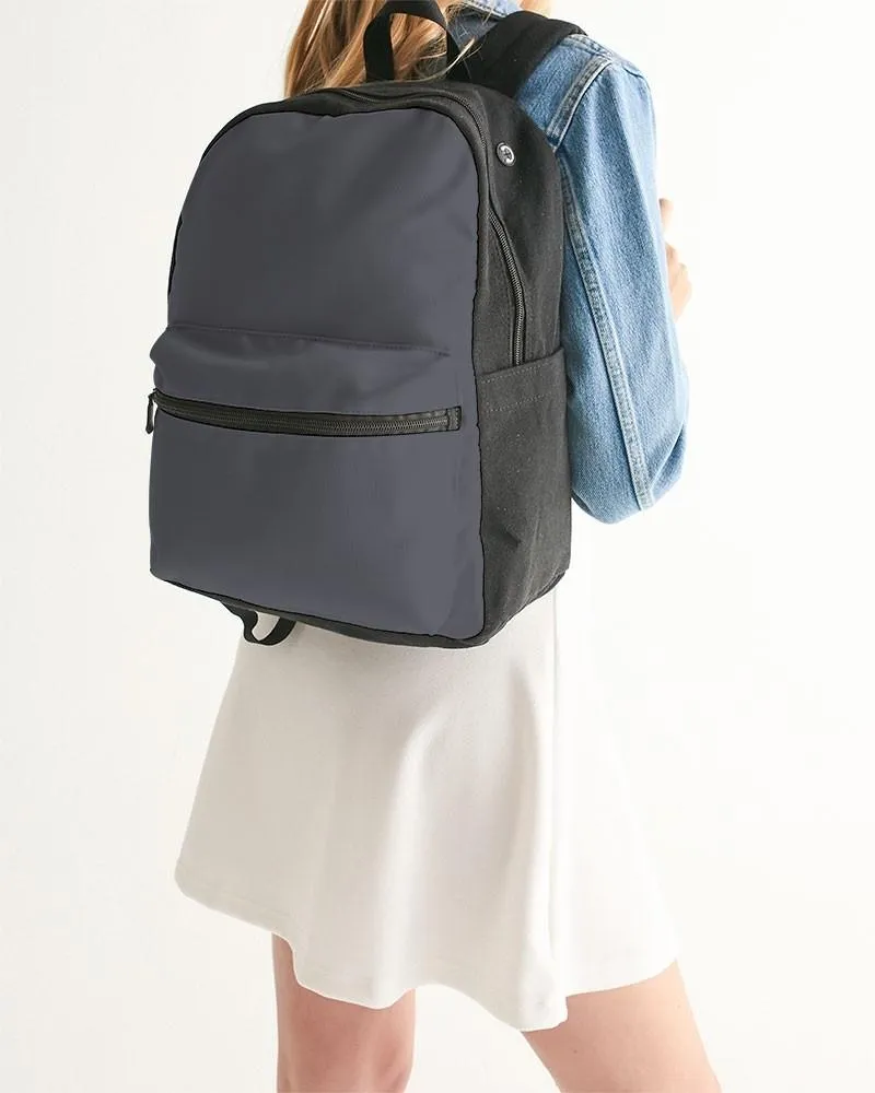 Dark Blue Gray Canvas Backpack | Dark Pale Blue Gray | C10M10Y0K80