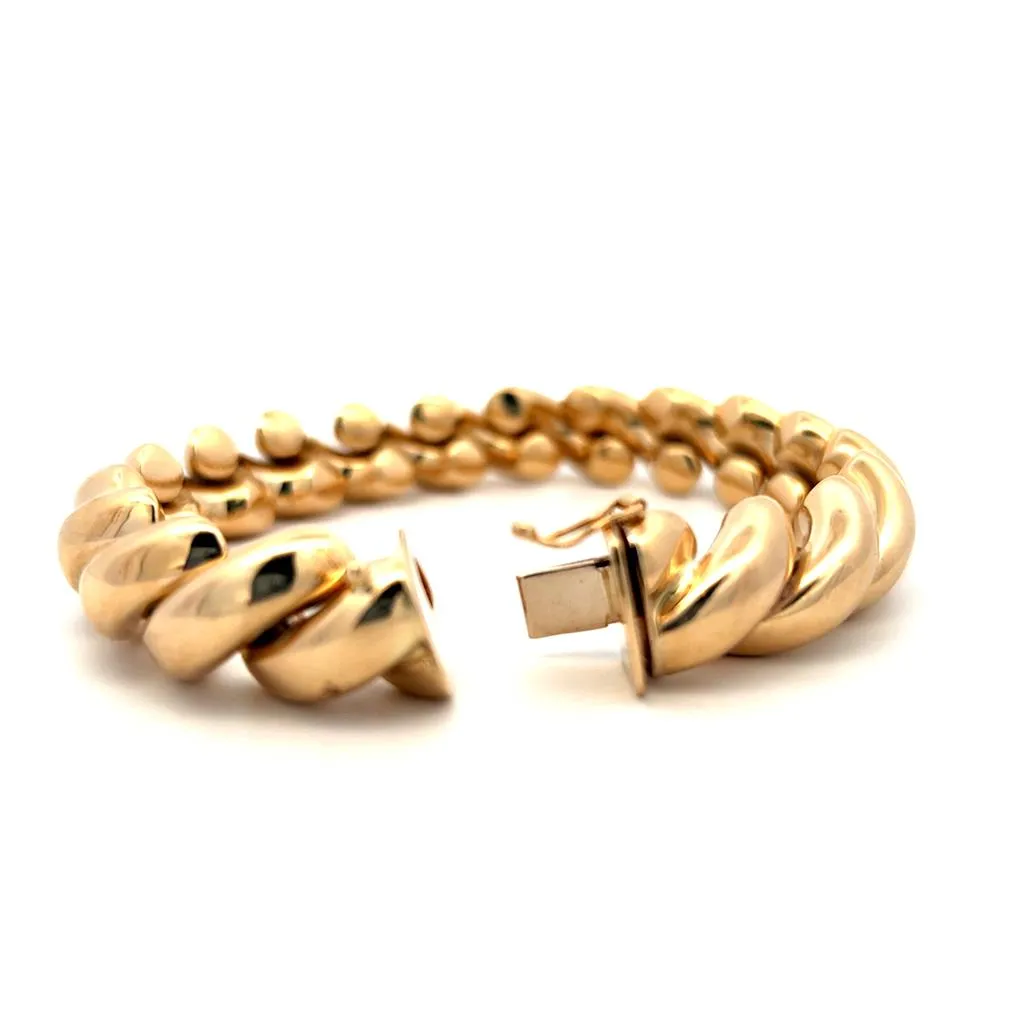 Estate 14K Yellow Gold San Marco Link Bracelet