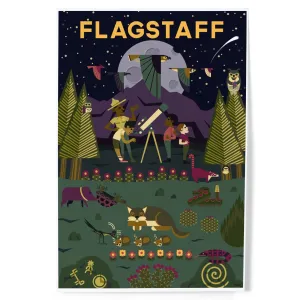 Flagstaff, Arizona, Desert at Night, Geometric, Art & Giclee Prints