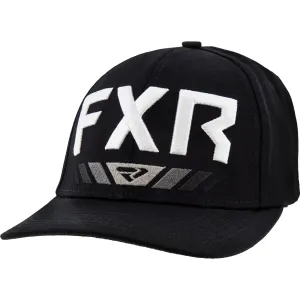 FXR  Black White Podium Baseball Hat Cap Flex Band Comfort Curved Brim Cotton