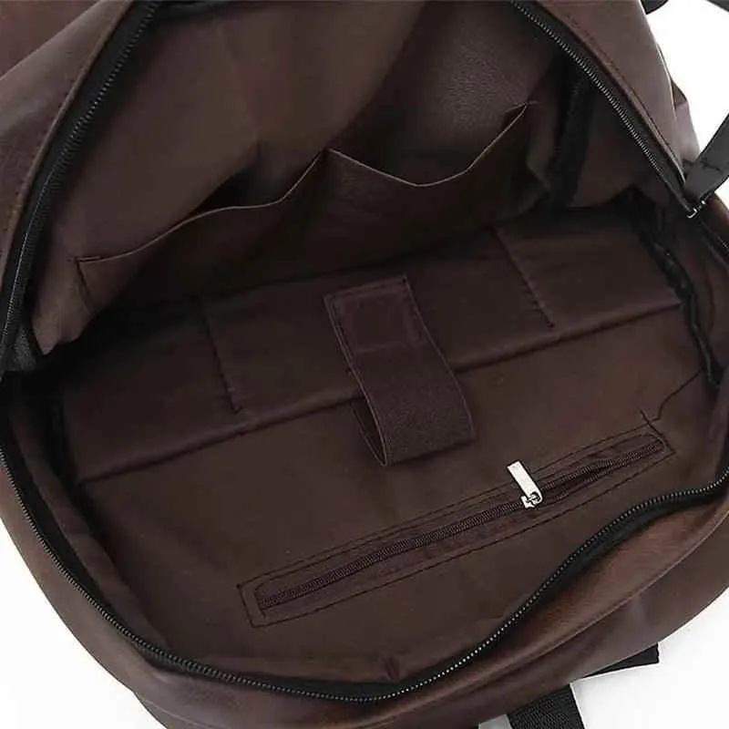 FZ54790H Cool Backpack - Leather Large Capacity Schoolbag For Laptop