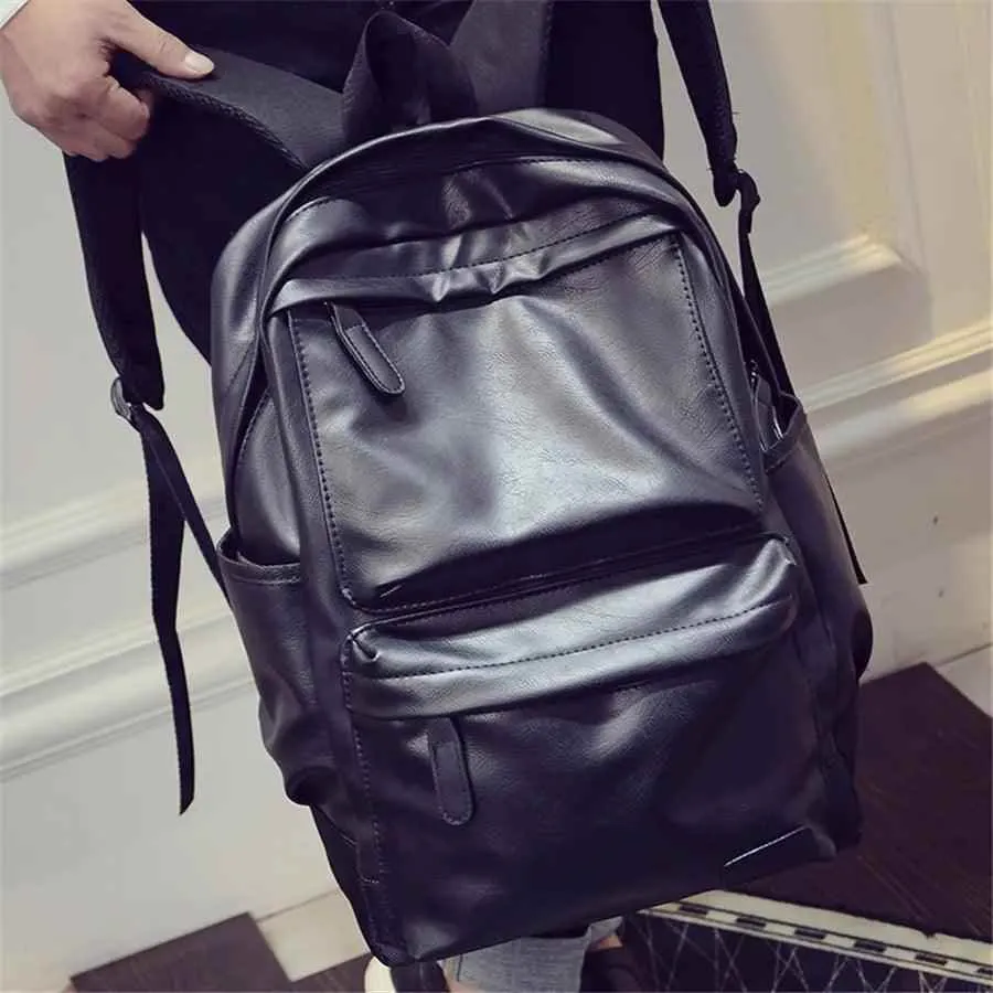 FZ54790H Cool Backpack - Leather Large Capacity Schoolbag For Laptop
