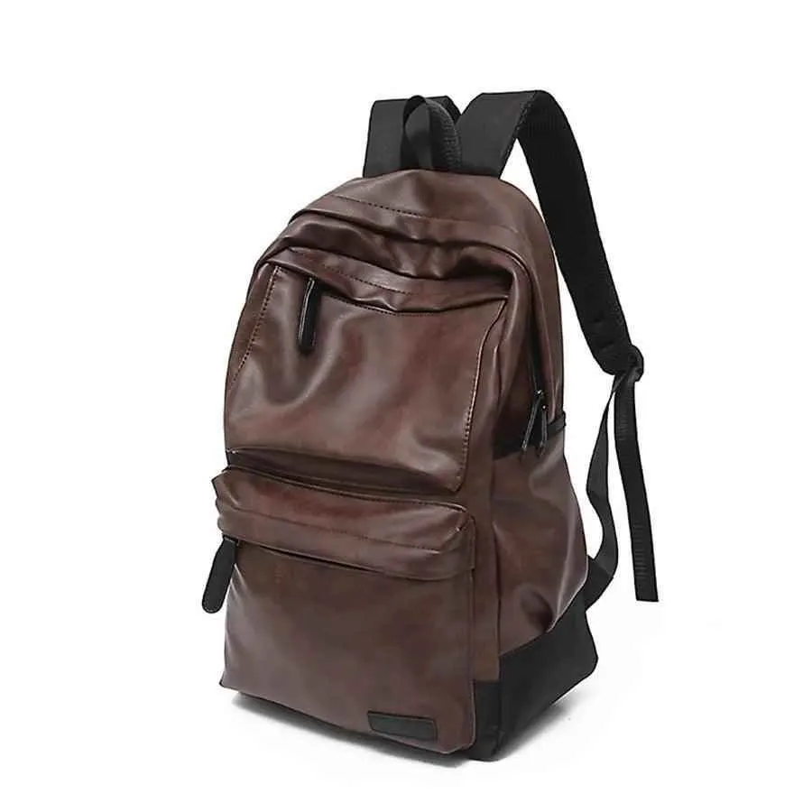 FZ54790H Cool Backpack - Leather Large Capacity Schoolbag For Laptop