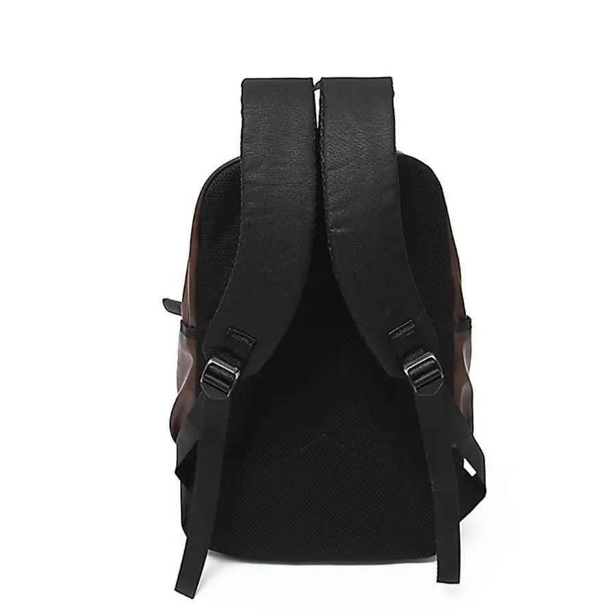 FZ54790H Cool Backpack - Leather Large Capacity Schoolbag For Laptop