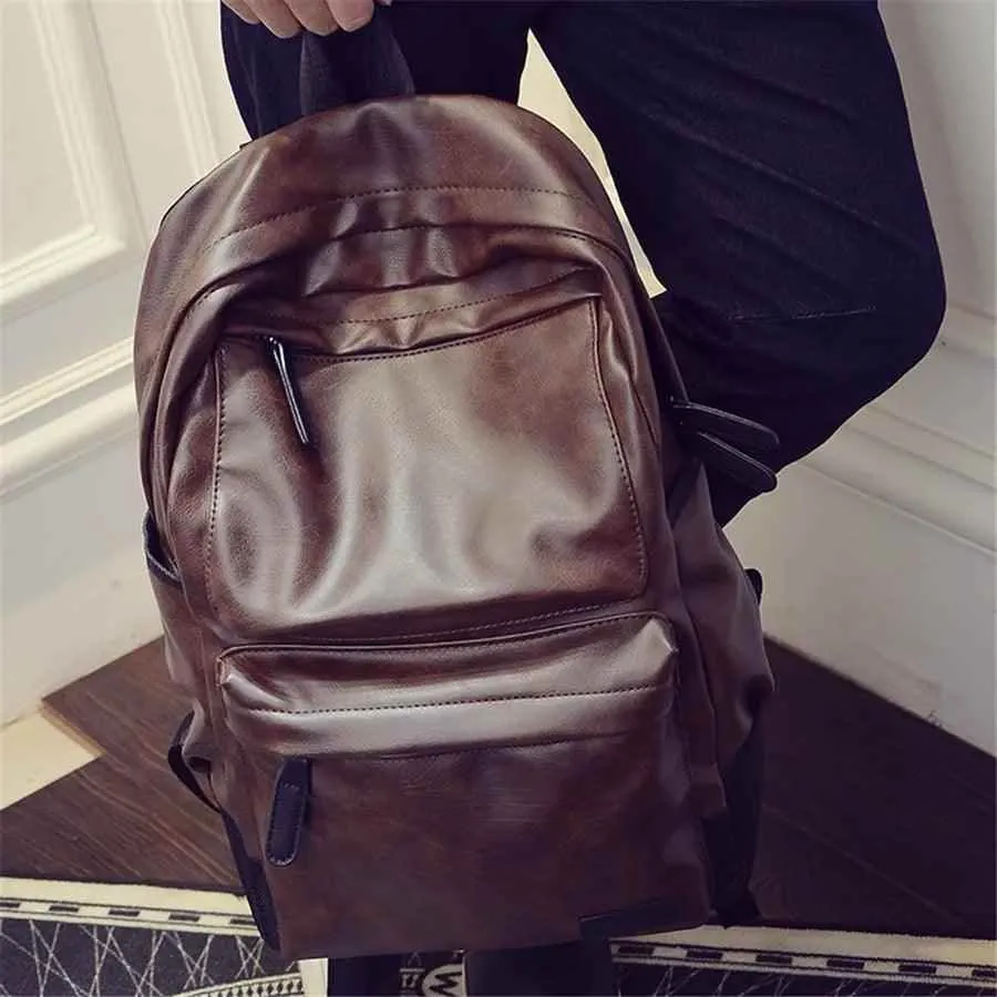 FZ54790H Cool Backpack - Leather Large Capacity Schoolbag For Laptop