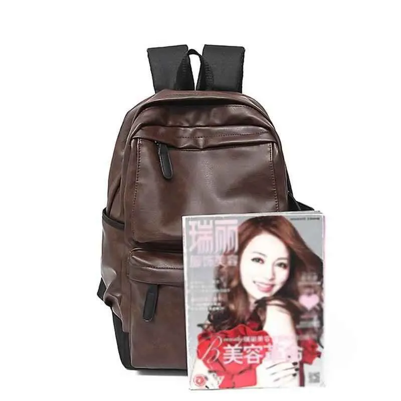 FZ54790H Cool Backpack - Leather Large Capacity Schoolbag For Laptop