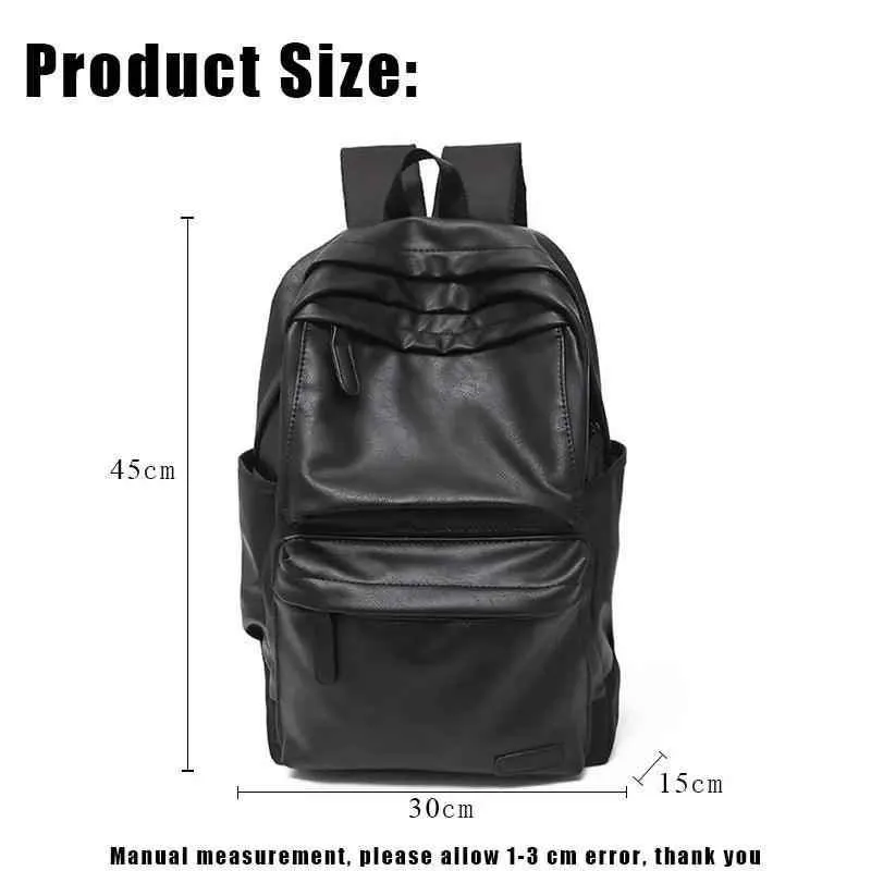 FZ54790H Cool Backpack - Leather Large Capacity Schoolbag For Laptop