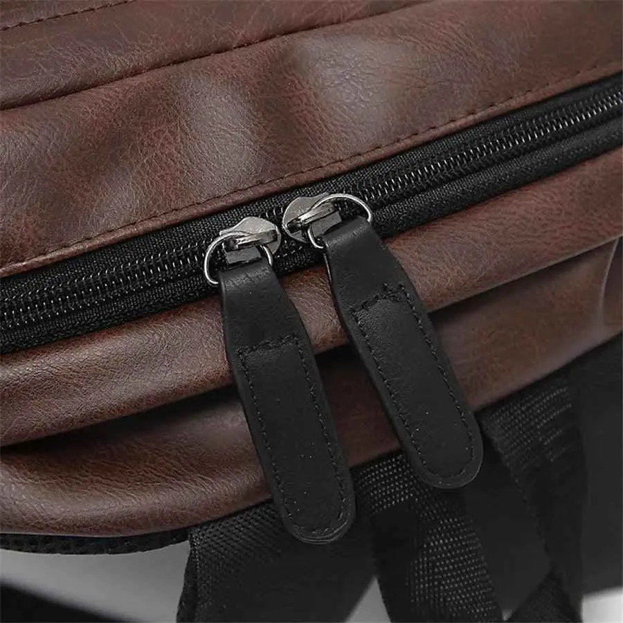 FZ54790H Cool Backpack - Leather Large Capacity Schoolbag For Laptop