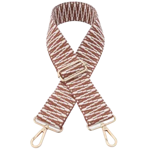 Guitar Purse Strap - Cognac/Cream Patterned
