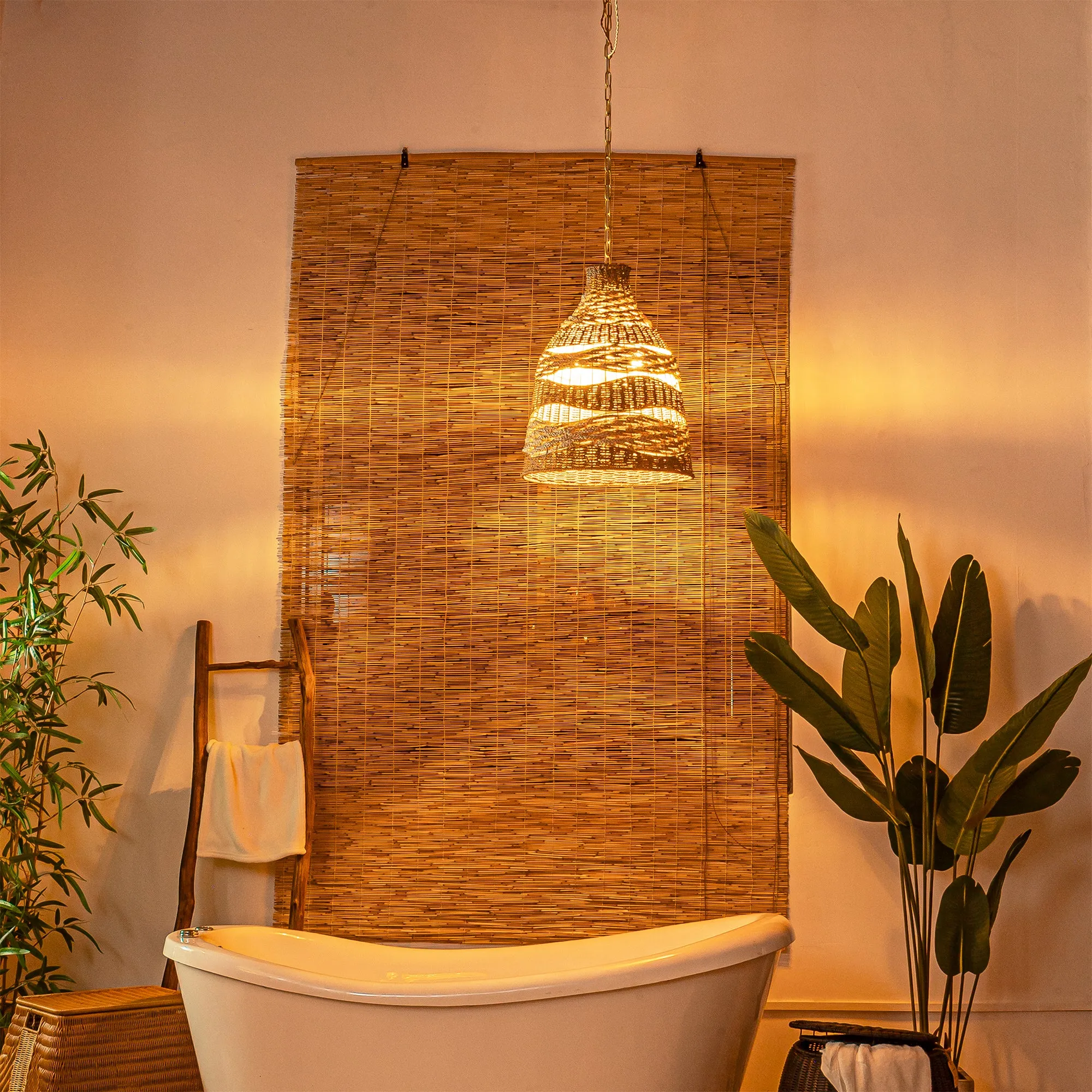 Harris 3-Light Natural Woven Coastal Chandelier