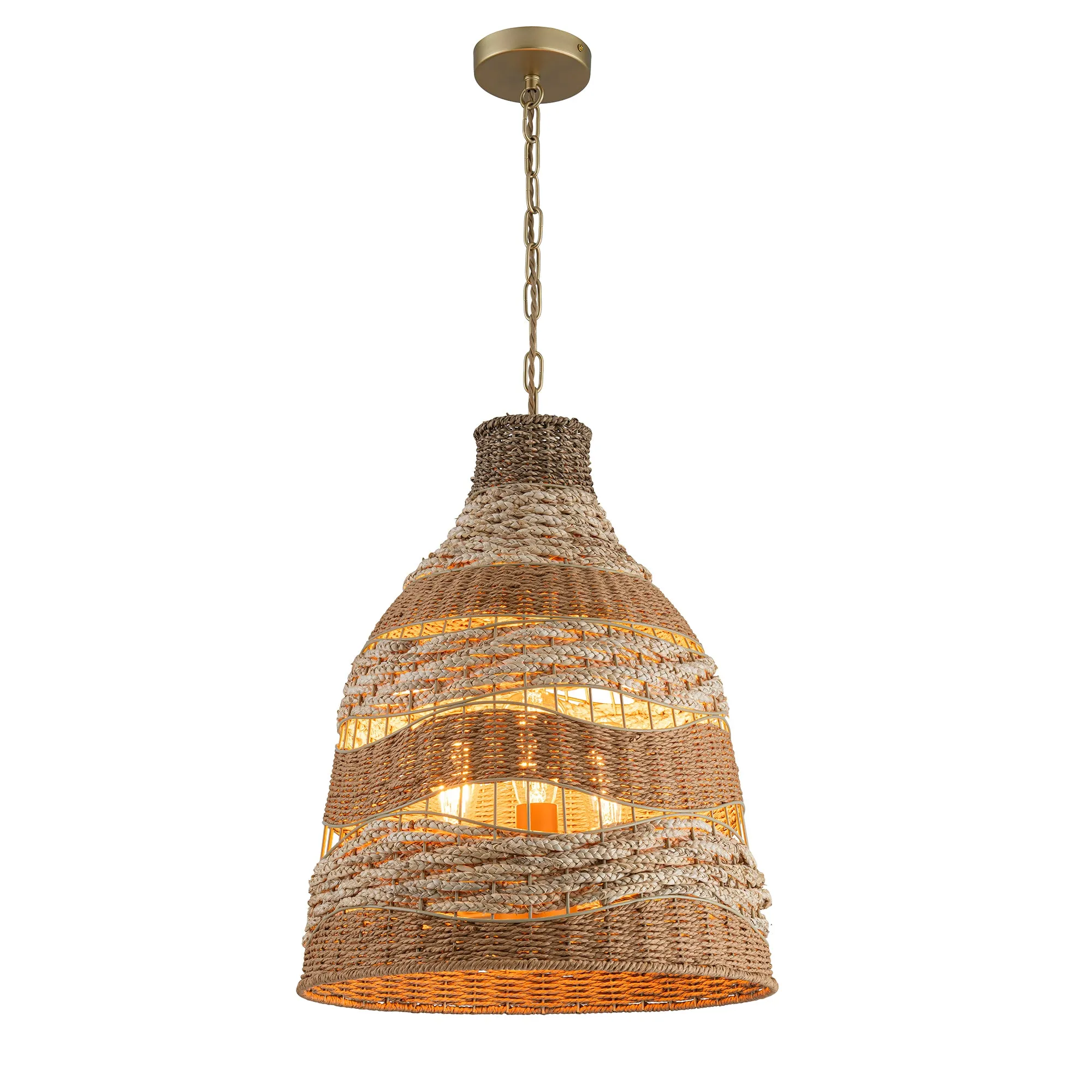 Harris 3-Light Natural Woven Coastal Chandelier