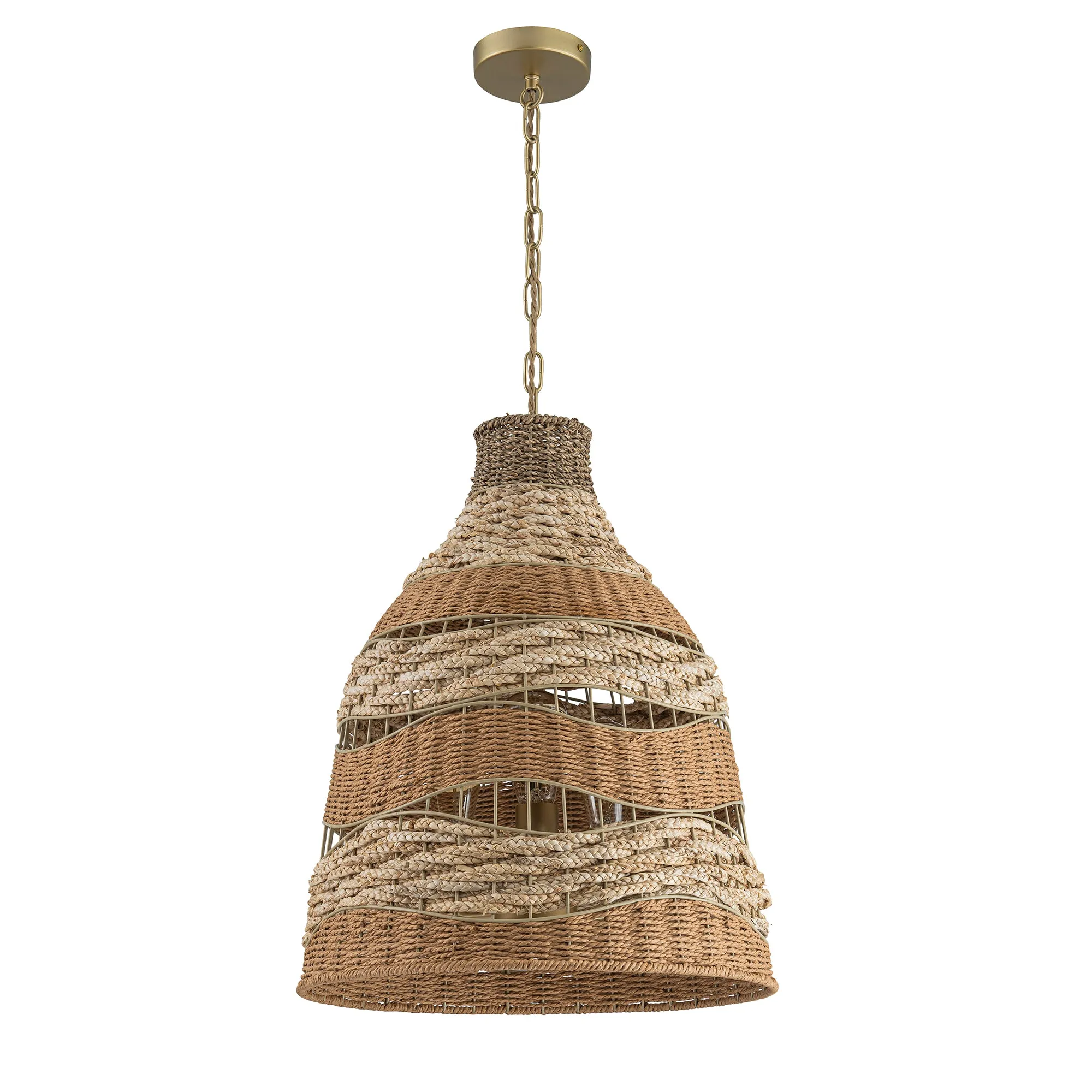 Harris 3-Light Natural Woven Coastal Chandelier