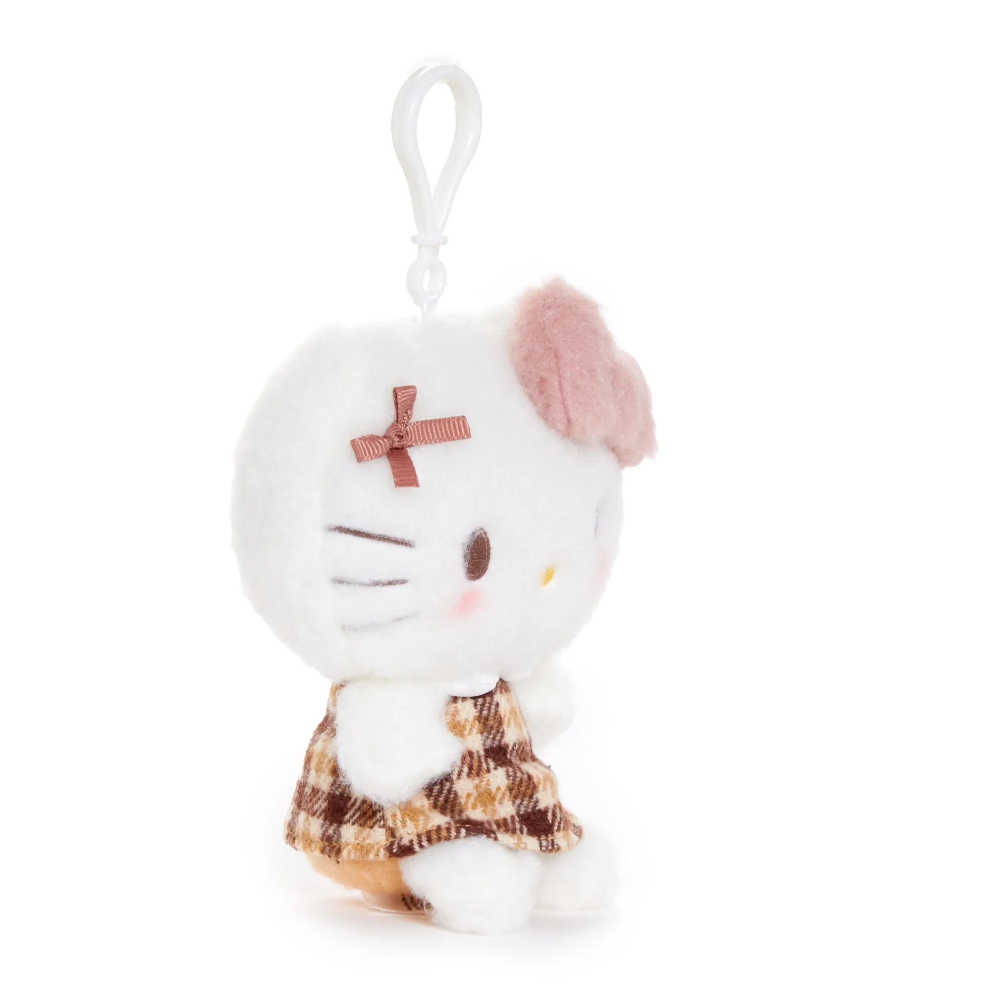Hello Kitty Mascot Clip (Mocha Check Series)
