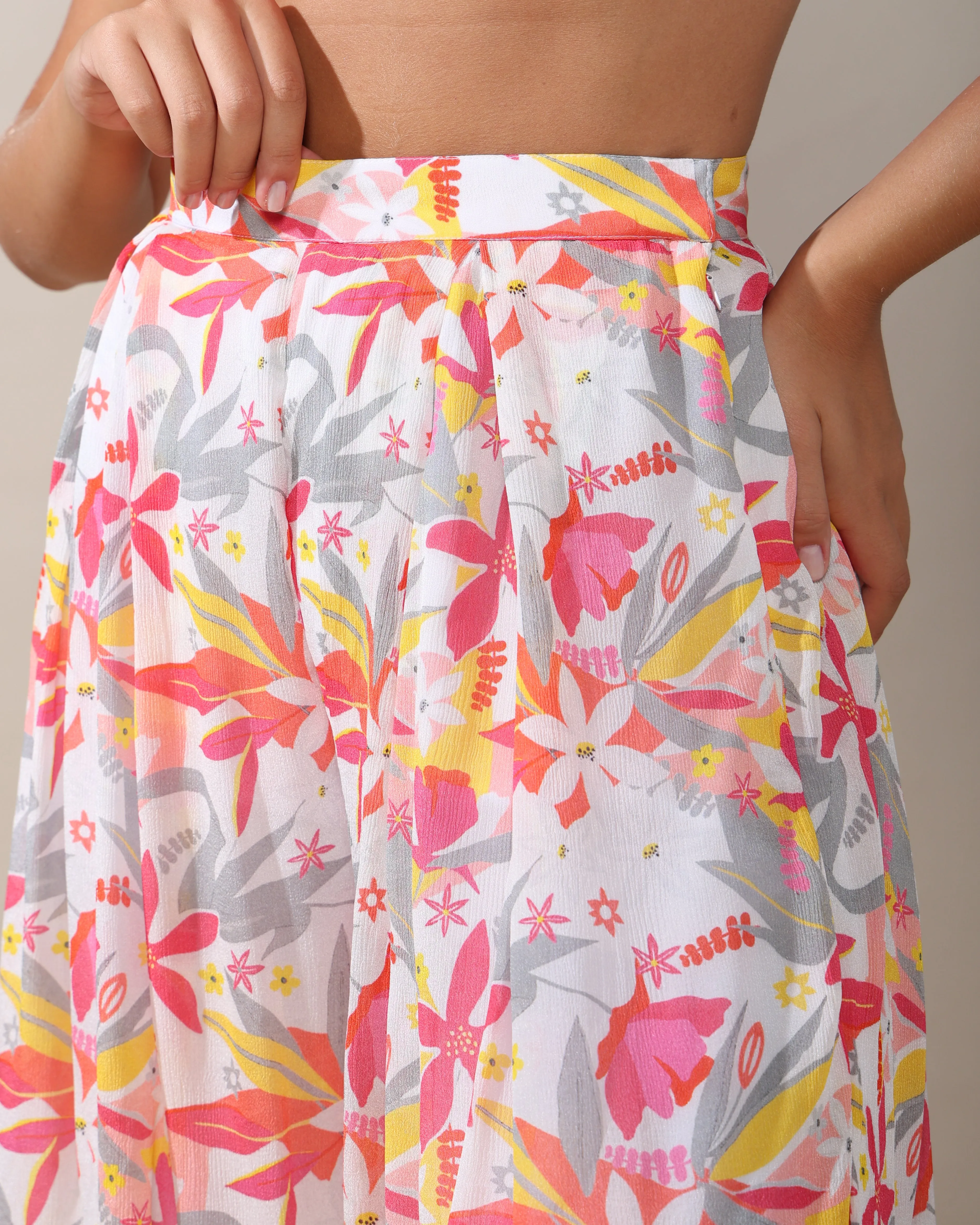HOK ENSEMBLE- chiffon floral kaftan style set of 3