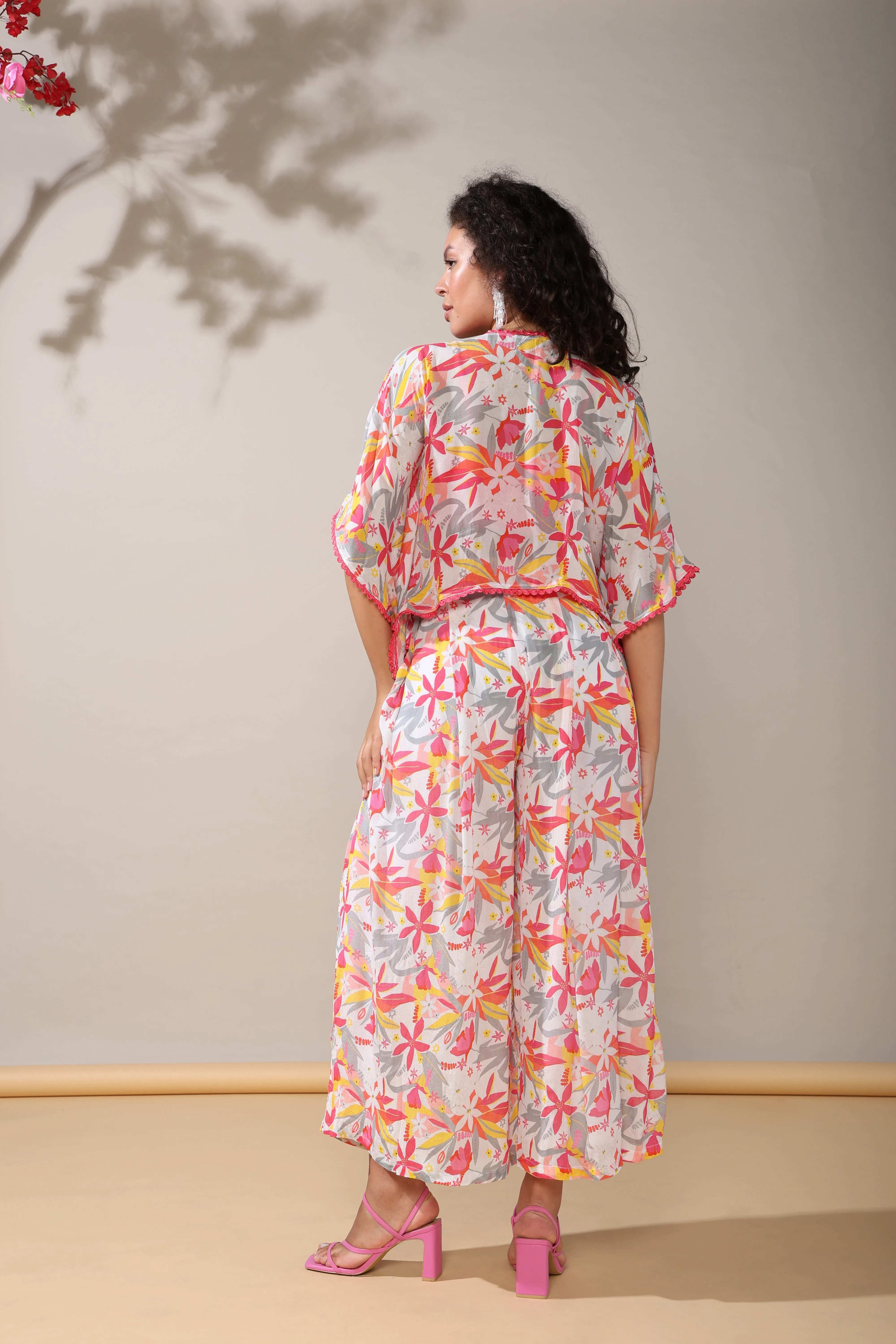 HOK ENSEMBLE- chiffon floral kaftan style set of 3