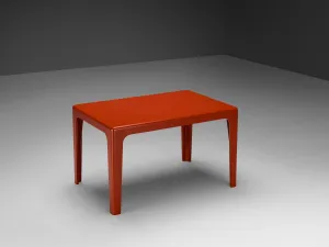 Horn Collection Post-Modern Dining Table in Red Polyurethane Plastic 1970s