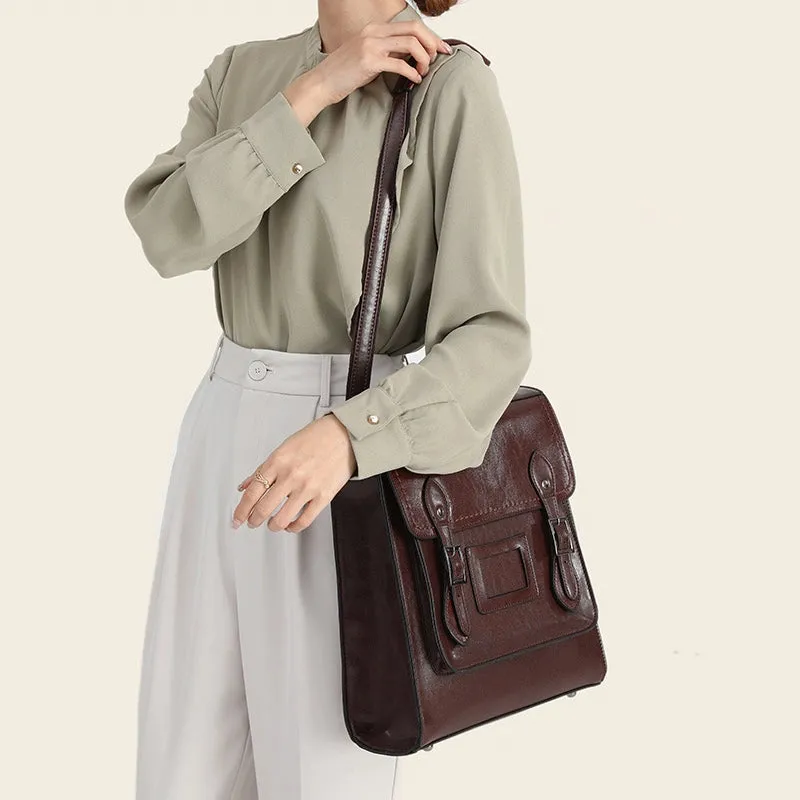 Leather Convertible Backpack Purse