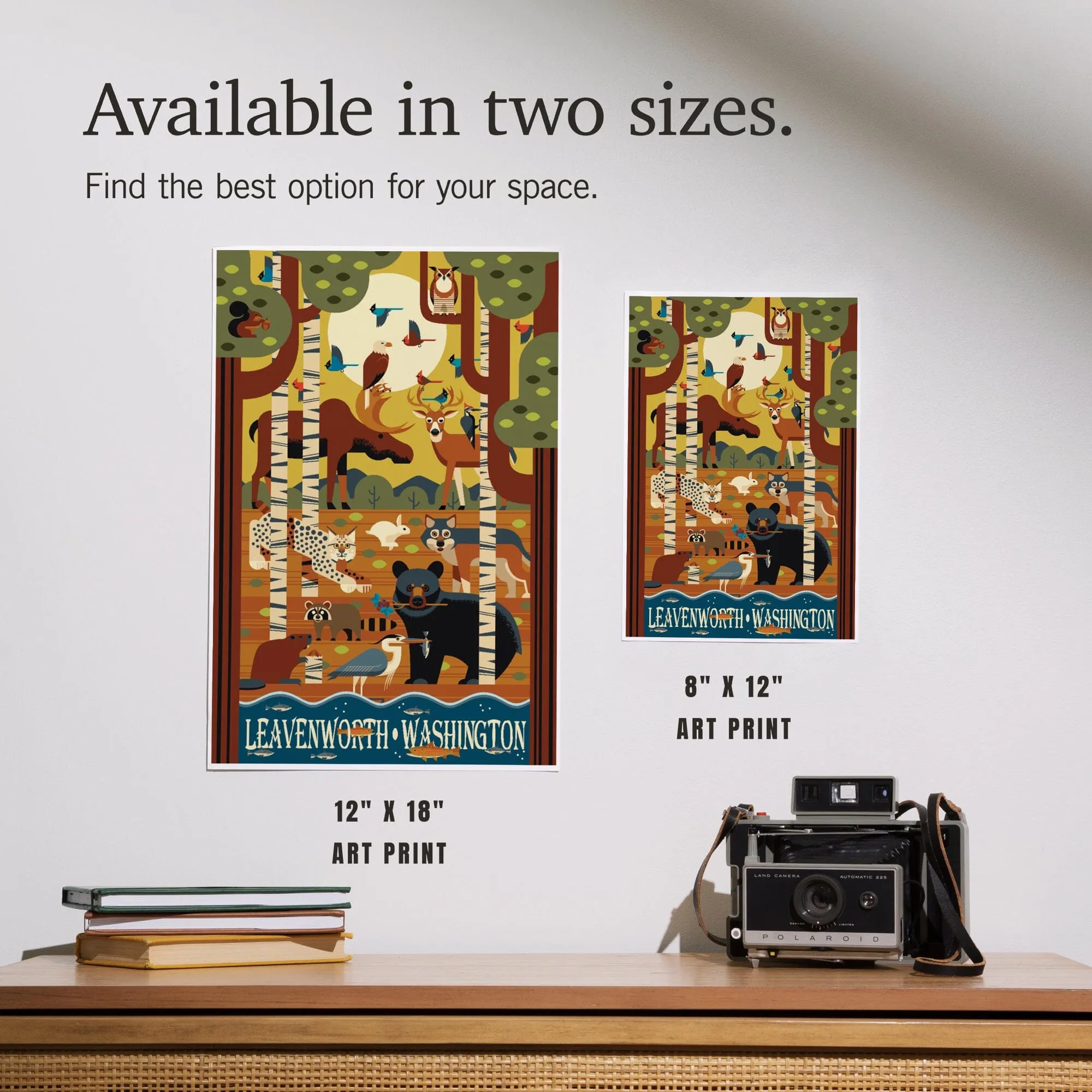 Leavenworth, Washington, Woodland Animals, Geometric, Art & Giclee Prints
