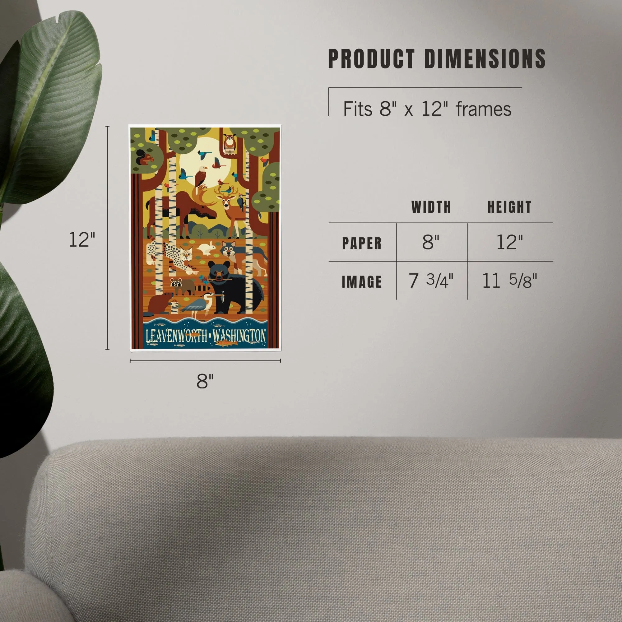 Leavenworth, Washington, Woodland Animals, Geometric, Art & Giclee Prints