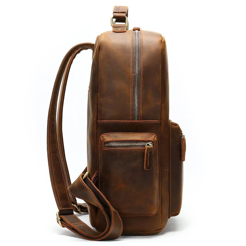 Men's Leather Backpack Business Large Capacity Travel Bag