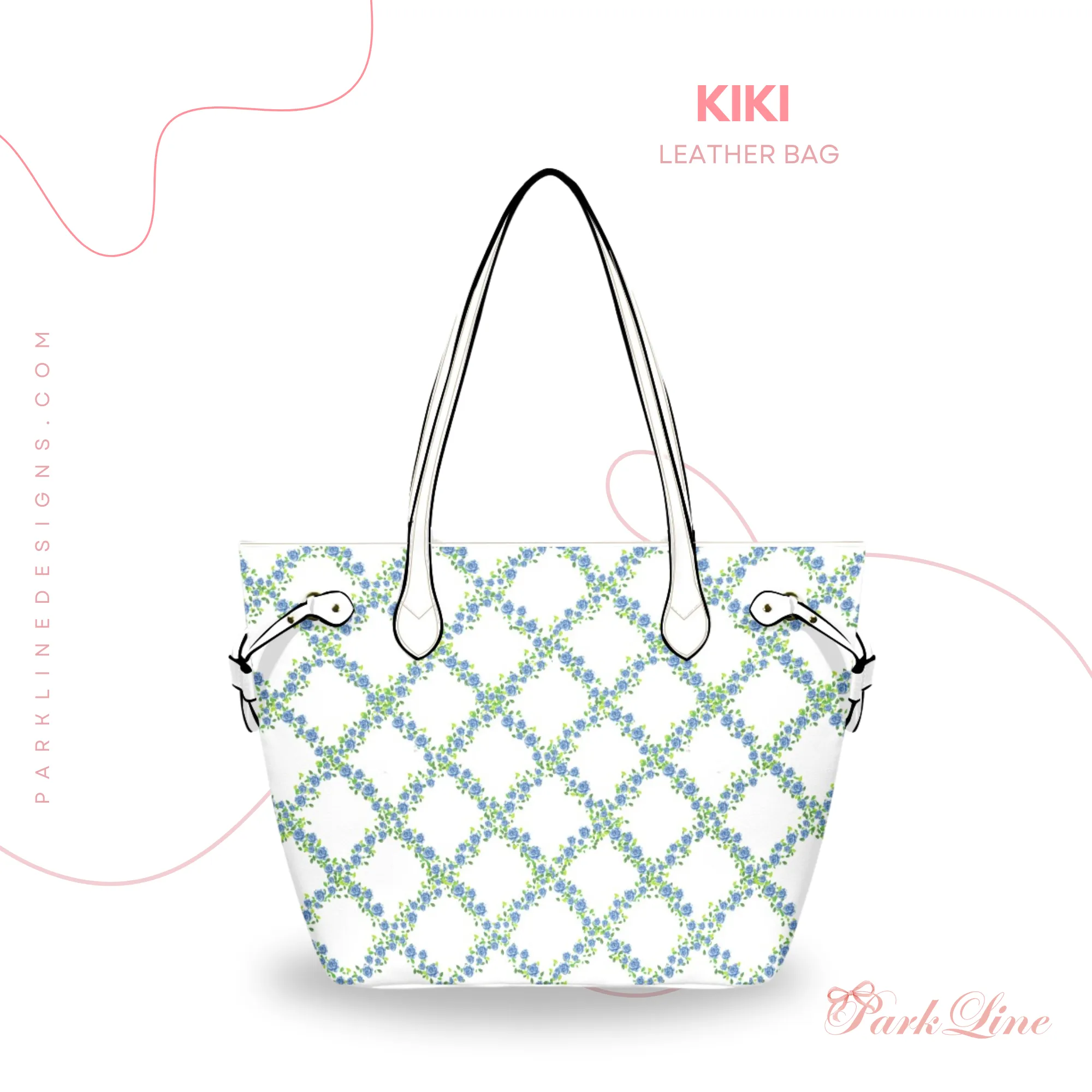 Mia Leather Bag | Digital Abstract Floral Design | Perfect Gift for Her | Elegant & Durable Fashion Tote