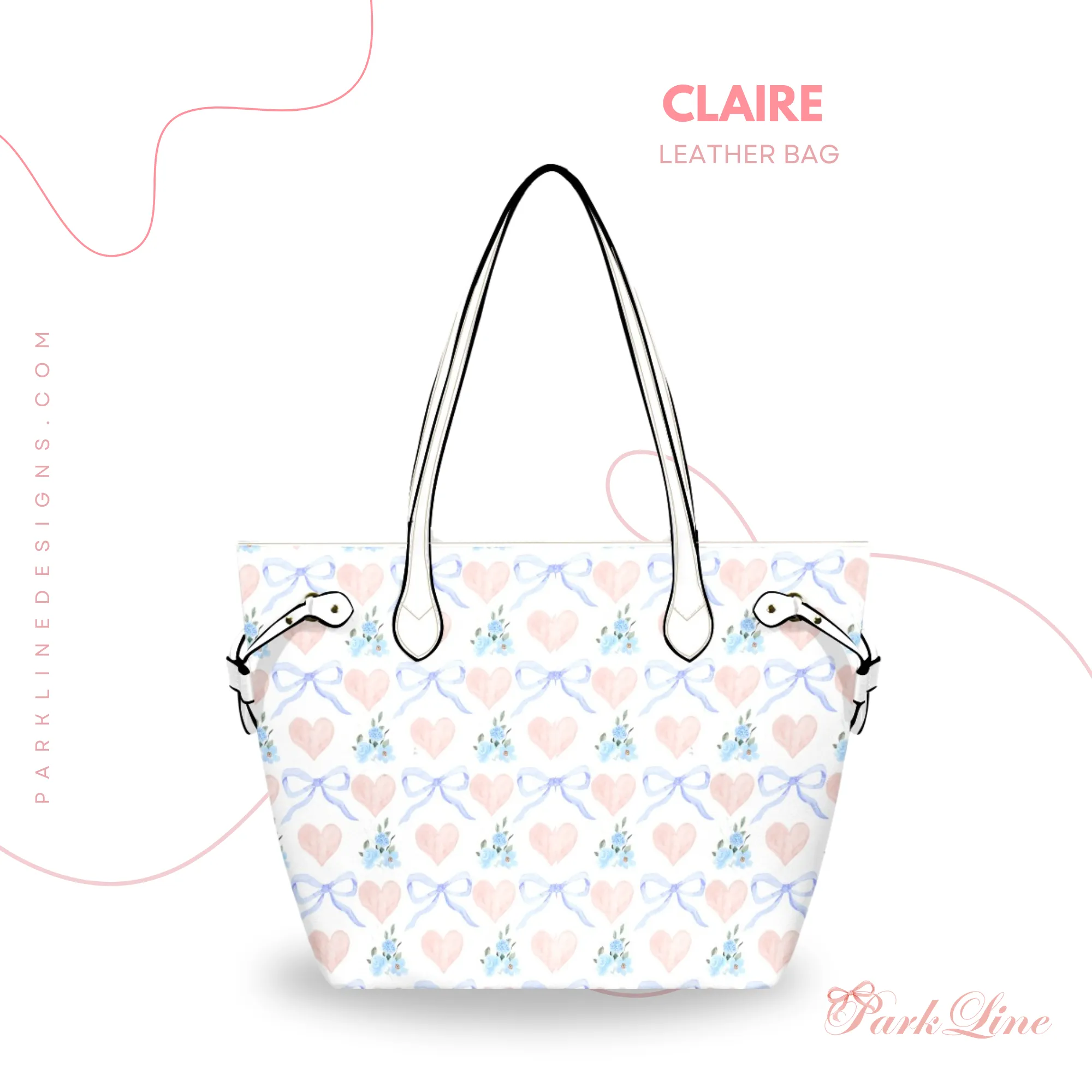Mia Leather Bag | Digital Abstract Floral Design | Perfect Gift for Her | Elegant & Durable Fashion Tote