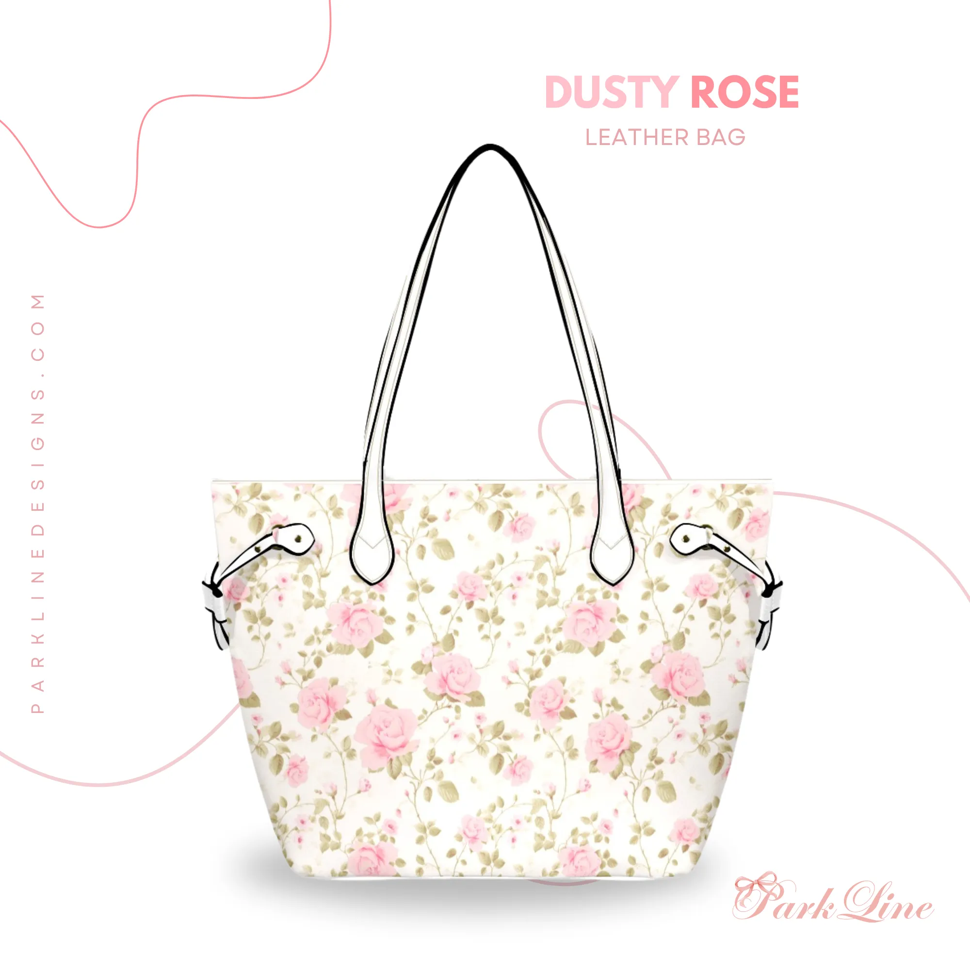 Mia Leather Bag | Digital Abstract Floral Design | Perfect Gift for Her | Elegant & Durable Fashion Tote