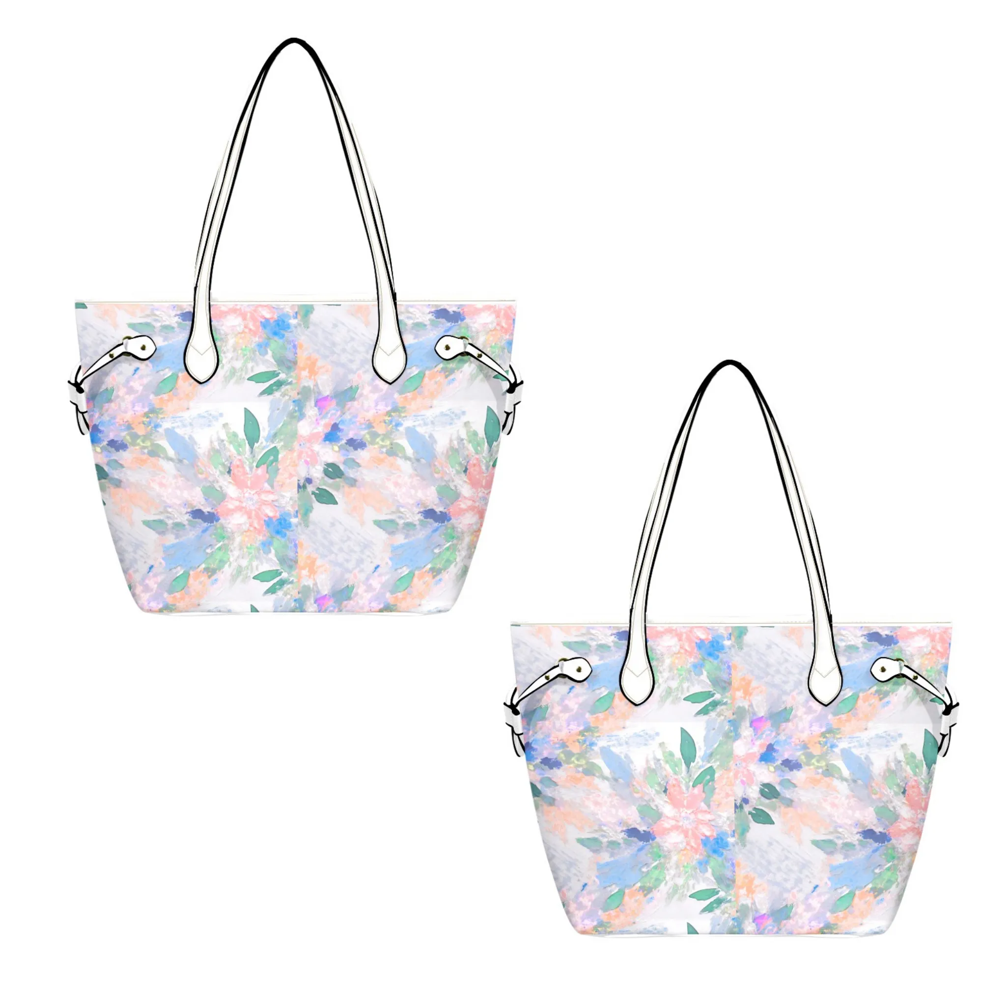 Mia Leather Bag | Digital Abstract Floral Design | Perfect Gift for Her | Elegant & Durable Fashion Tote