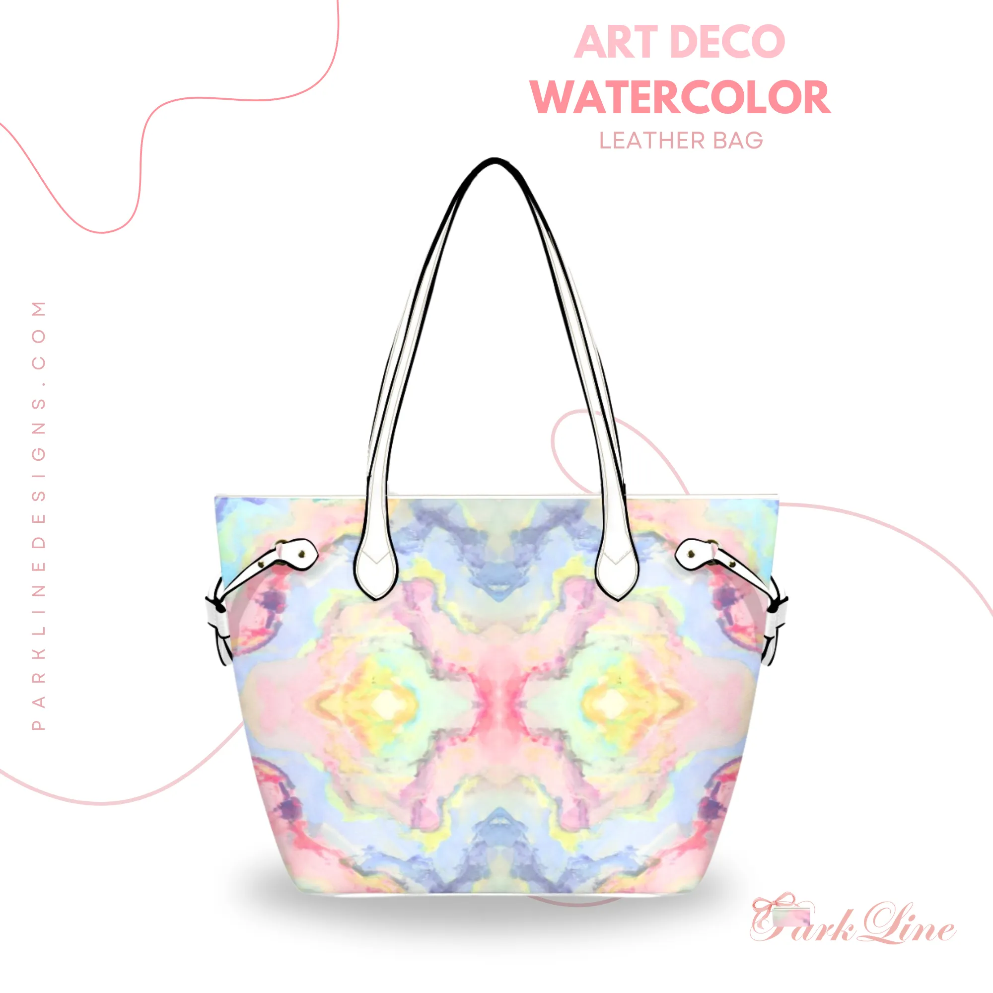 Mia Leather Bag | Digital Abstract Floral Design | Perfect Gift for Her | Elegant & Durable Fashion Tote
